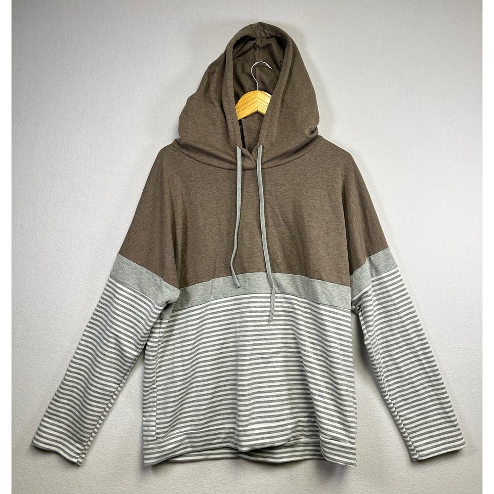 Butgood Colorblock Striped Hoodie Pullover‎ Long Sleeve Casual Top XXL